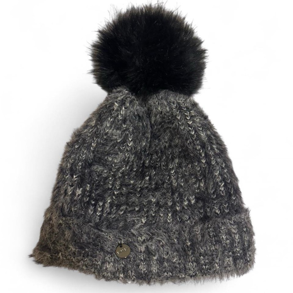 Black Fuzzy Pom Pom Beanie